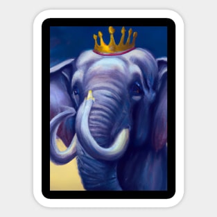 Elephant with a Crown Sticker